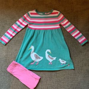 Girls Spring Striped Goose Sweater Dress